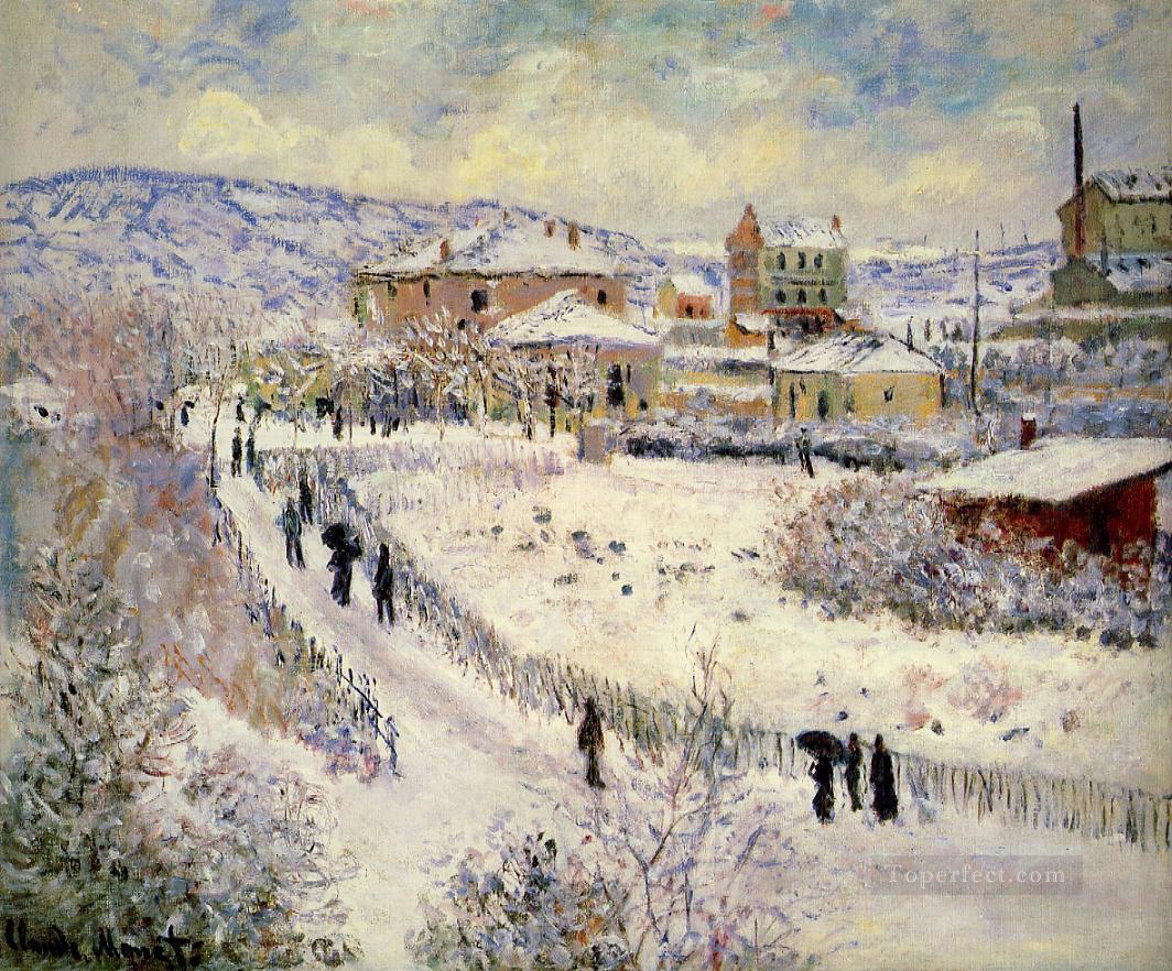 Vista de Argenteuil en la nieve Monet Pintura al óleo